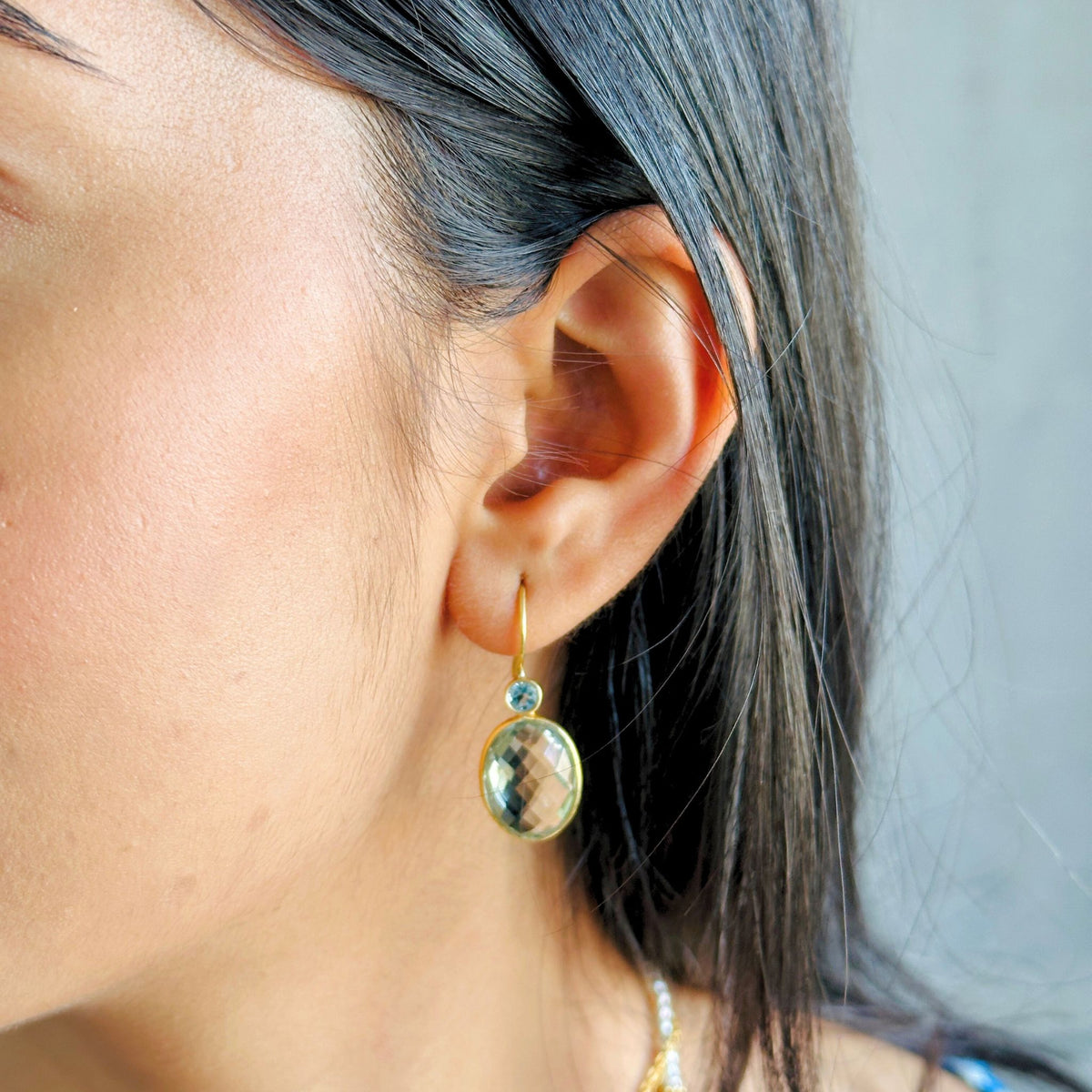 Floun Colorstone 18K Gold Plated Silver 925 Earrings