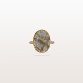 Labradorite Oval 18KT Gold Ring