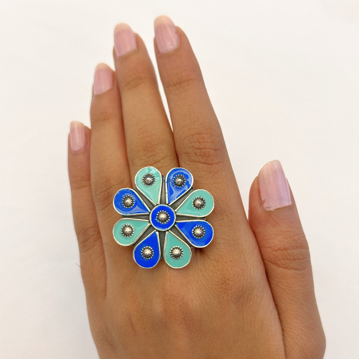 Saanvi Enamel Silver 925 Ring