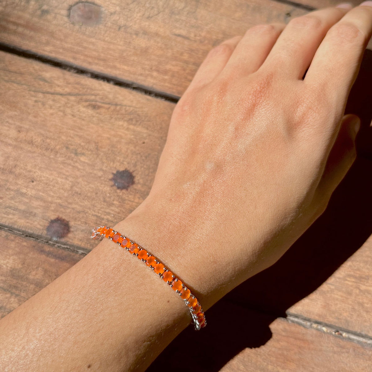 Preth Carnelian 925 Silver Bracelet