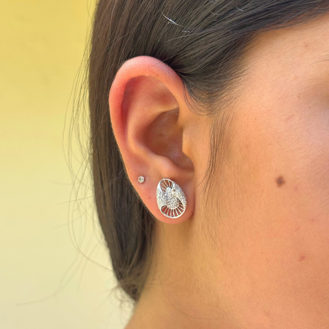 Seed Silver 925 Diamond Stud Earrings