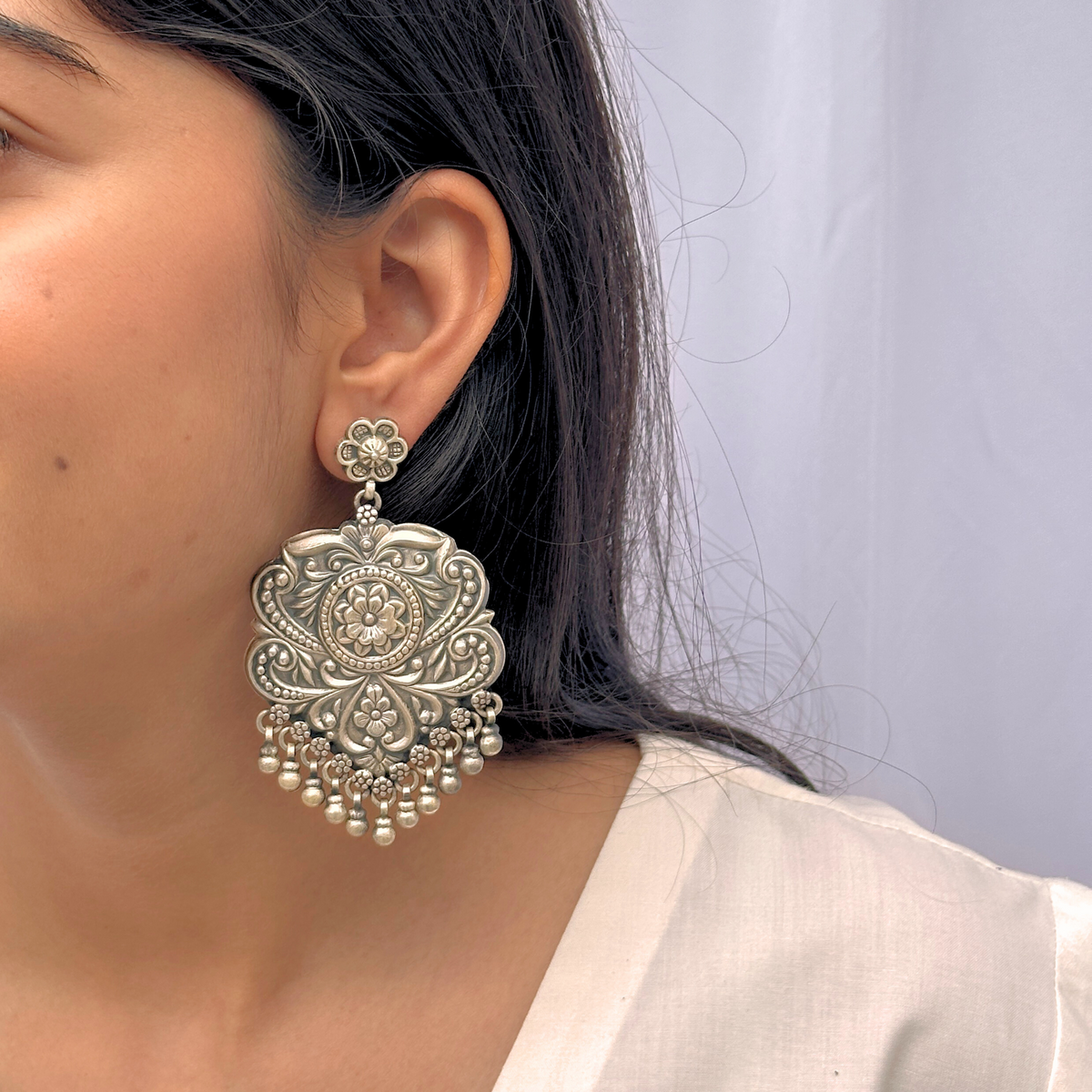 Zunaira Traditional Silver 925 Earrings