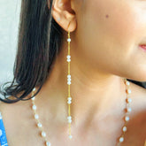 Pearl Silver 925 Gold Plated Earrings