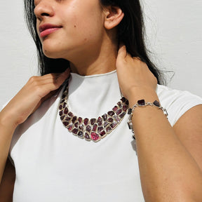 Mahira Garnet Silver 925 Necklace