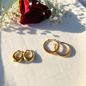 Clio Gold Plated Silver 925 Hoop Earrings