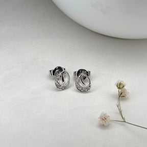Elow Silver 925 Diamond Stud Earrings