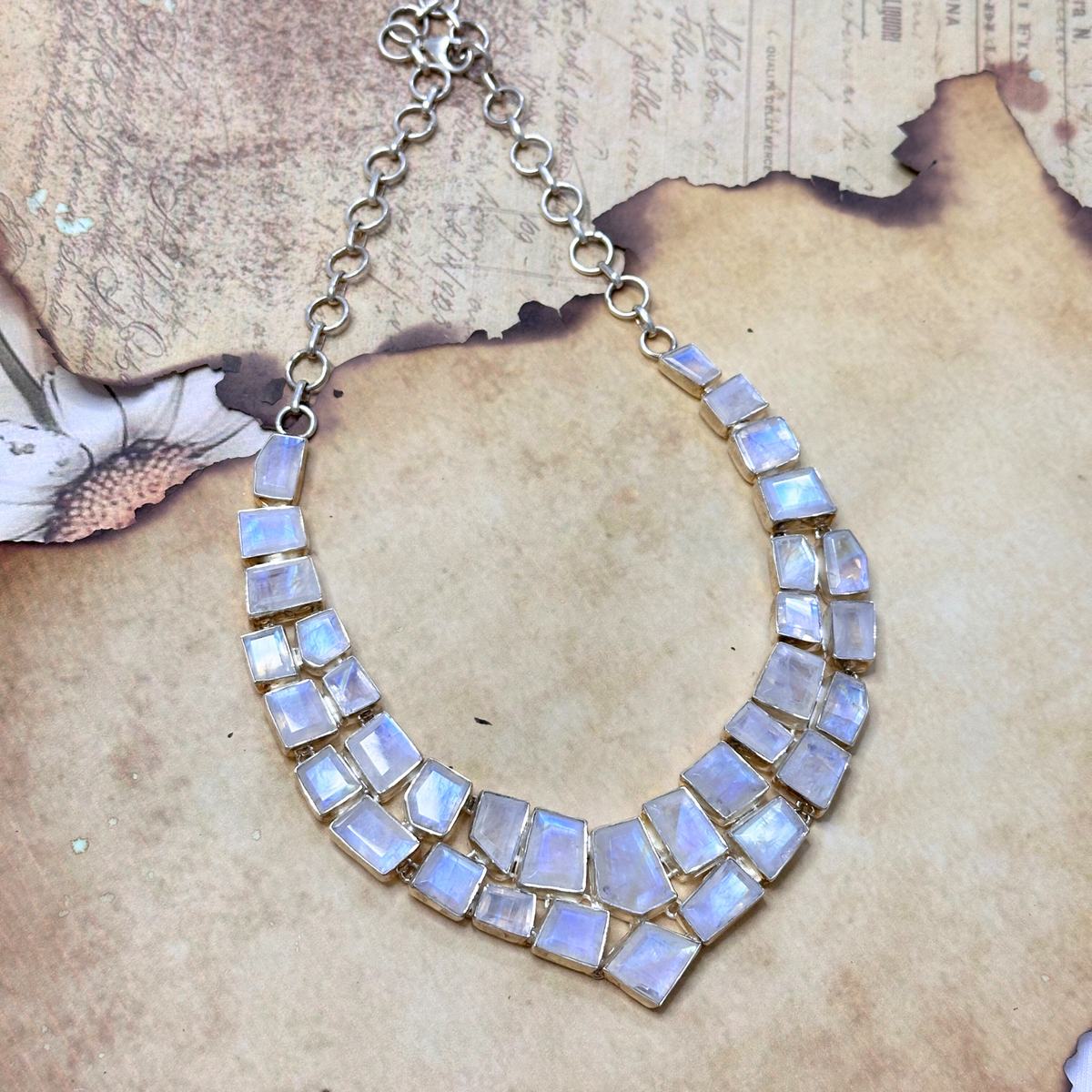 Aureva Rainbow Moonstone Silver 925 Necklace