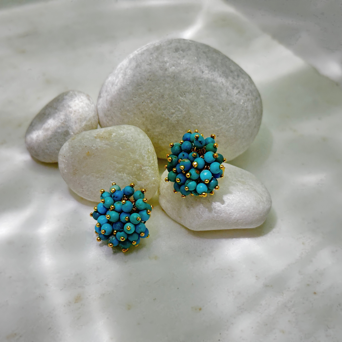 Haro Turquoise 18k Gold Plated Silver 925 Earring