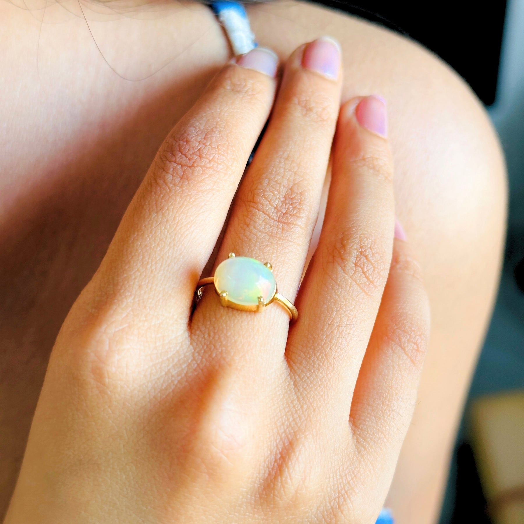 Bramble Opal Gold Plated Silver 925 Rings
