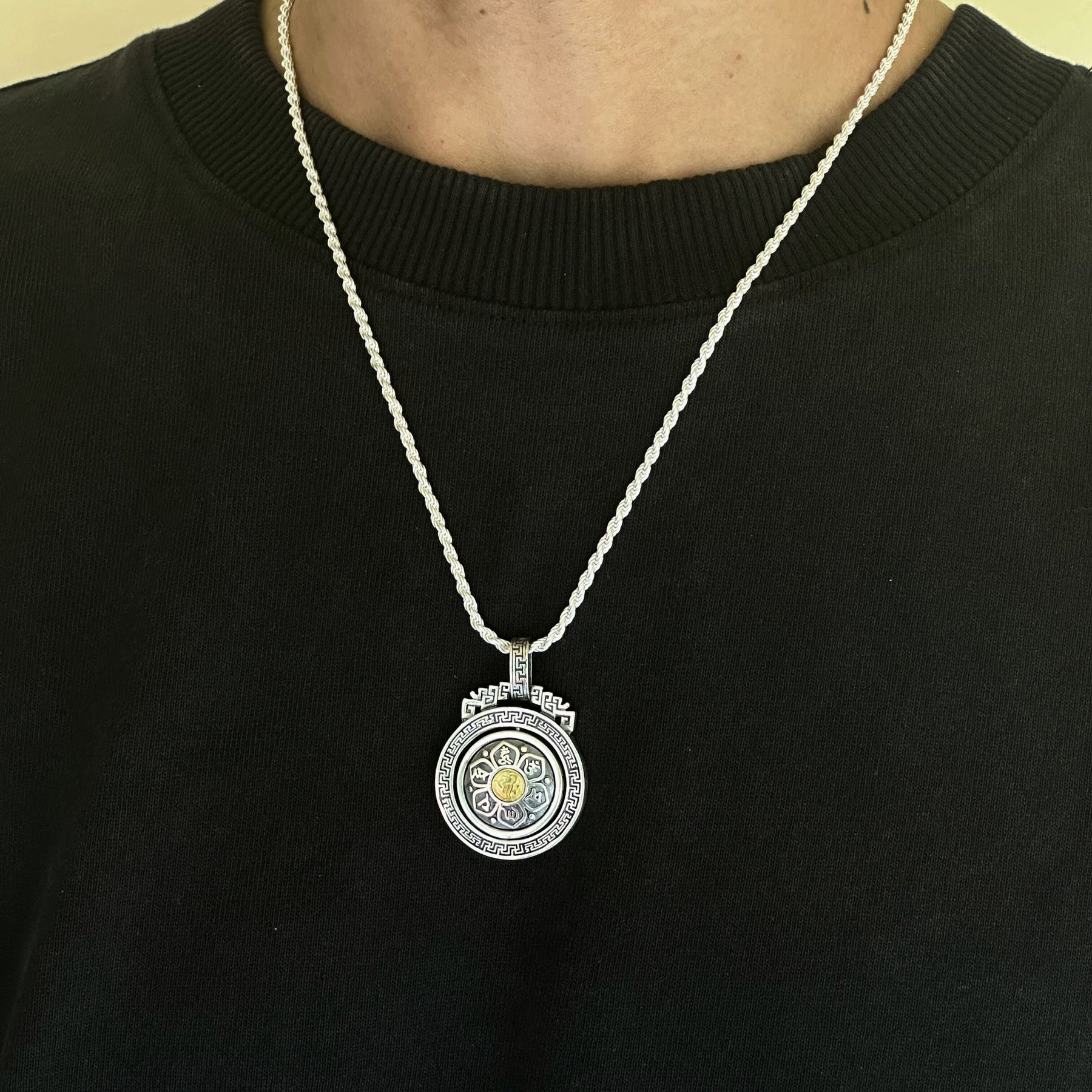 360 Rotating Silver 925 Men's Pendant