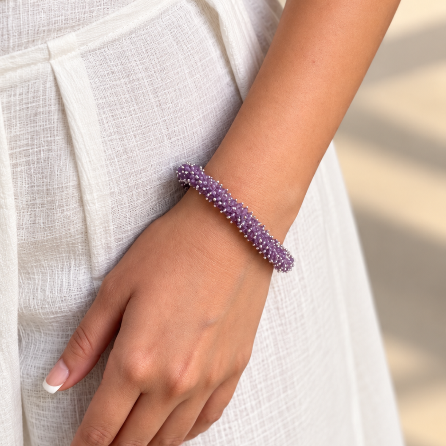 Haerin Beaded Bracelet in 925 Silver