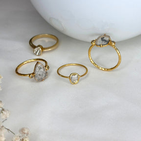 Serelle Diamond Polki Gold Plated Silver 925 Ring