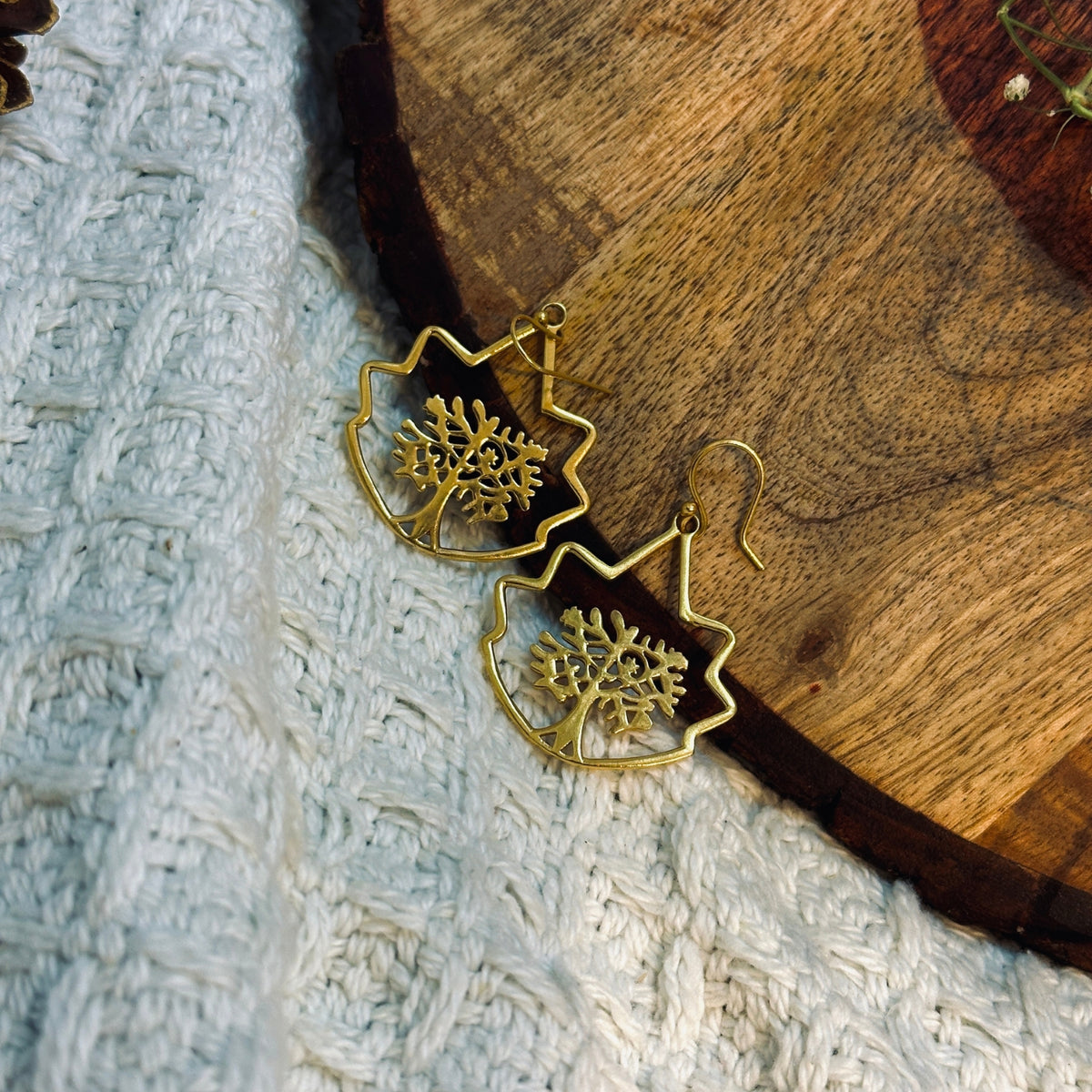 Golden Tree Earrings