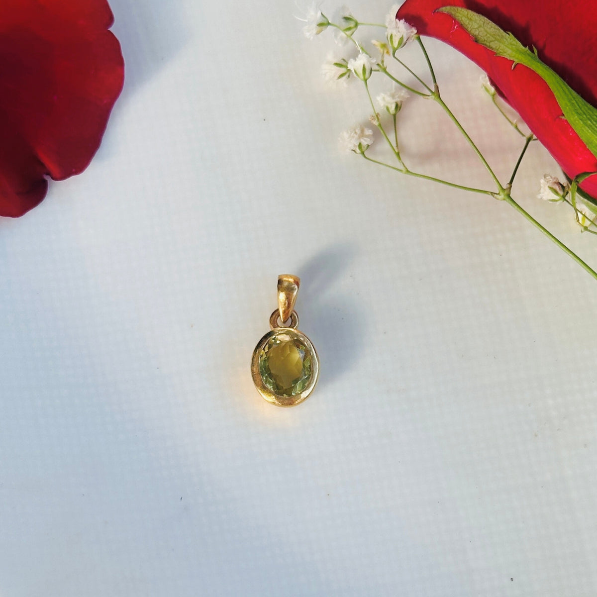 Olie Lemon Quartz Gold Plated Silver 925 Pendant