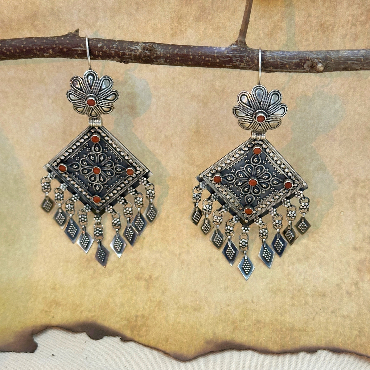 Aarav Traditional Silver 925 Earrings