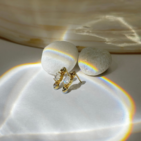 Zea Moonstone 18k Gold Plated Silver 925 Earrings