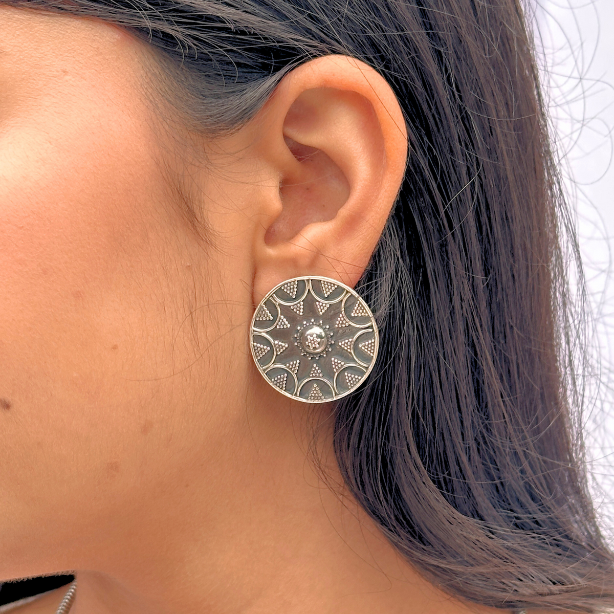 Ekada Traditional Silver 925 Earrings
