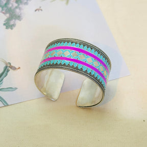 Kedara Enamel Silver 925 Cuff Bangle