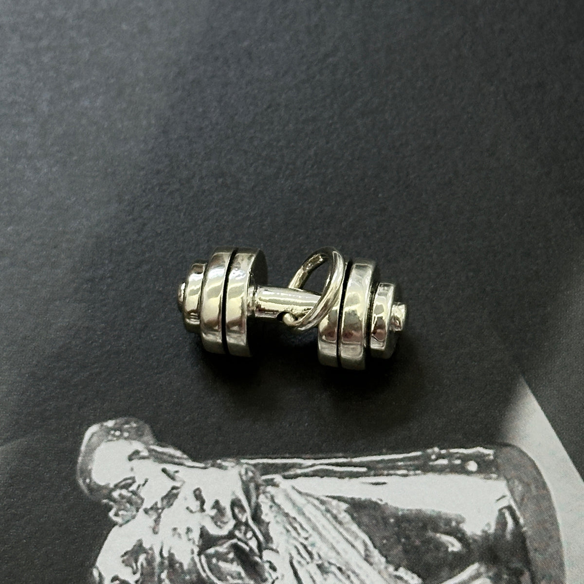 Dumbbell Silver 925 Men's Pendant