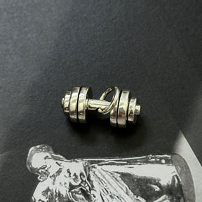 Dumbbell Silver 925 Men's Pendant