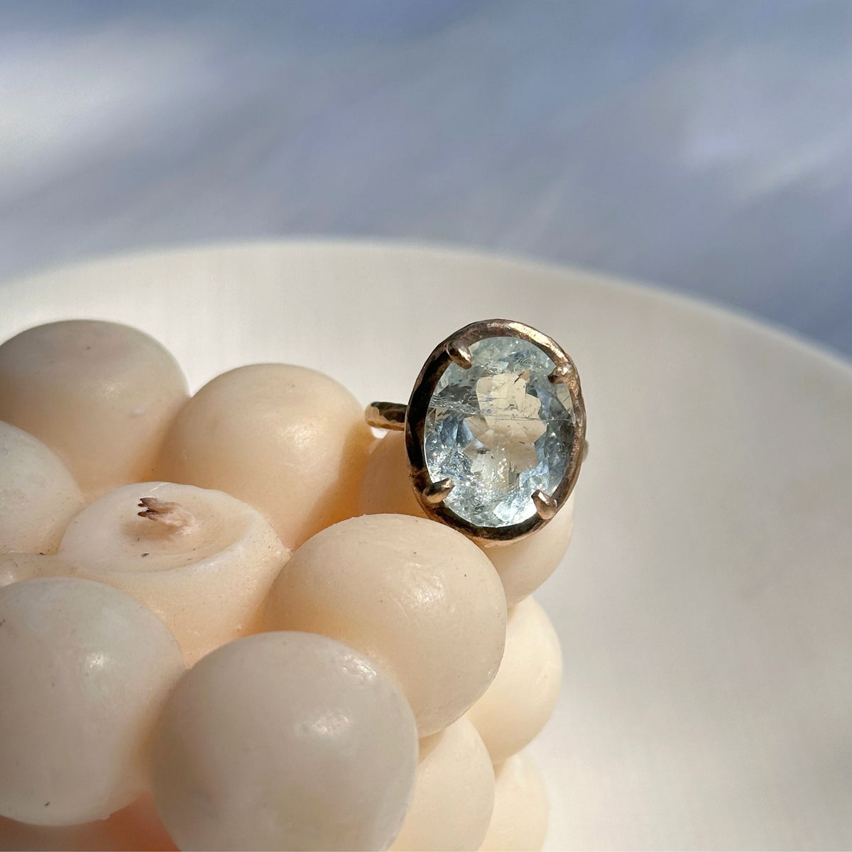 Liore Aquamarine 18K Gold Plated Silver 925 Ring