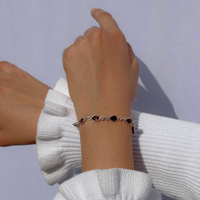 Elara Garnet Silver 925 Bracelet