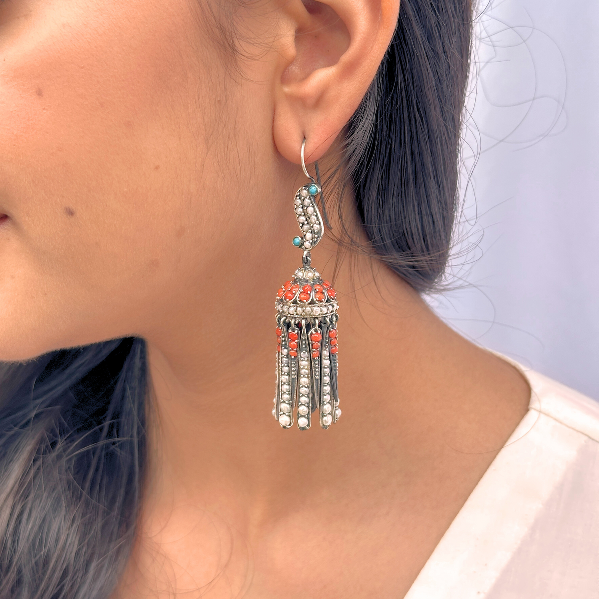 Dhanvin Traditional Silver 925 Earrings