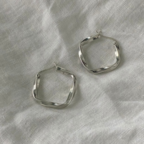 Flare Silver Hoop Earings