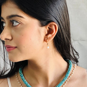 Cord Pearl 18K Gold Plated Silver 925 Earrings