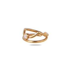 Esha 18K Gold Plated Silver 925 Nail Ring