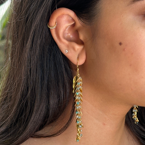 Iru Color Stone 18k Gold Plated Silver 925 Earring