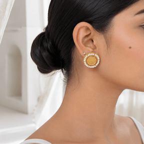 Lidah 18K Gold Plated Silver 925 Stud Earrings