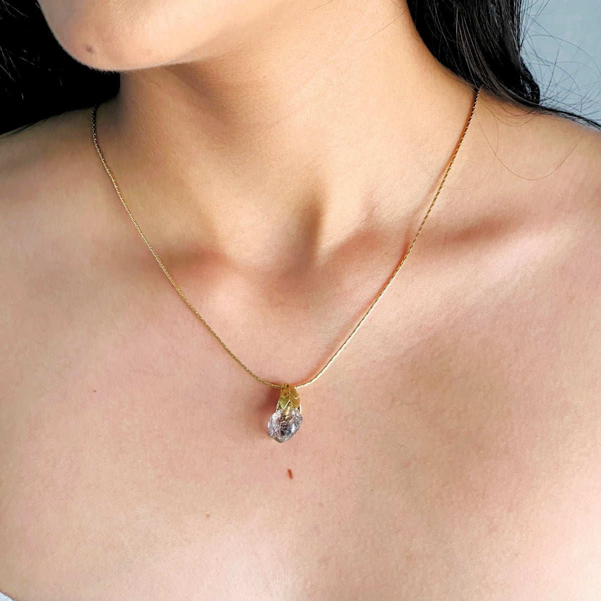 Knaw Rutile Quartz 18K Gold Plated Silver 925 Necklace