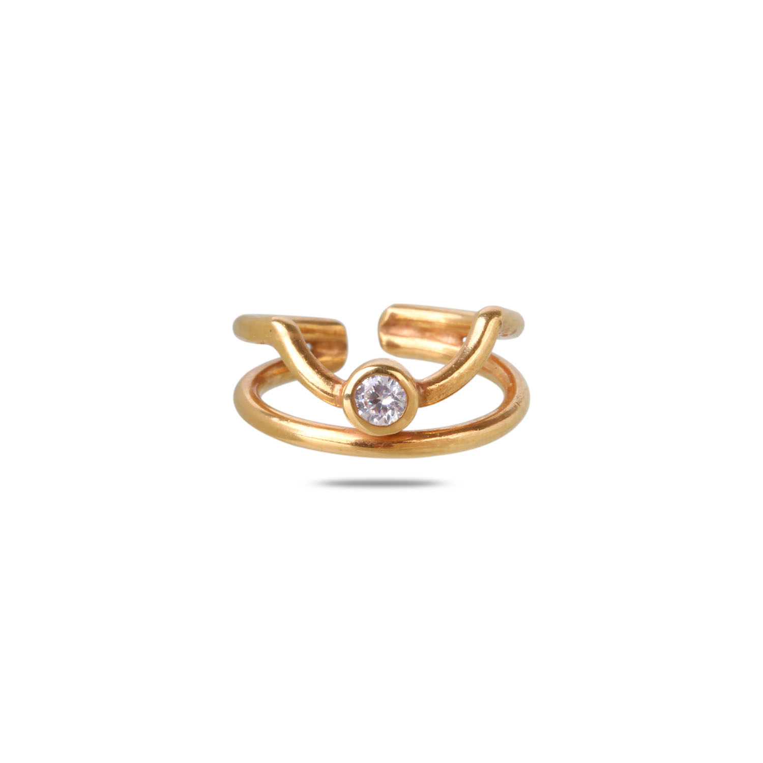 Esha 18K Gold Plated Silver 925 Nail Ring
