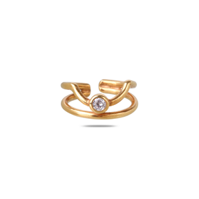 Esha 18K Gold Plated Silver 925 Nail Ring