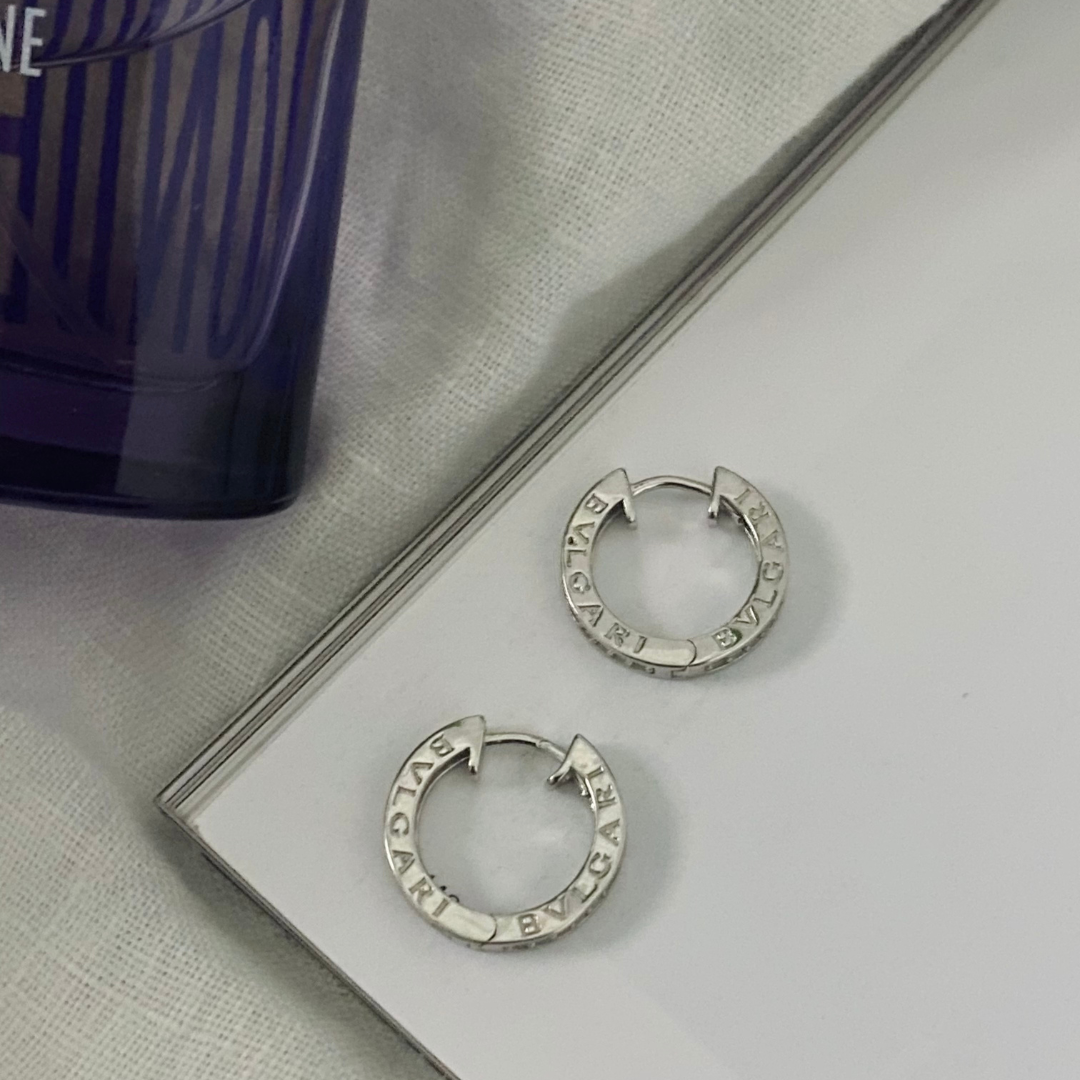 Glimmer Silver Hoop Earings