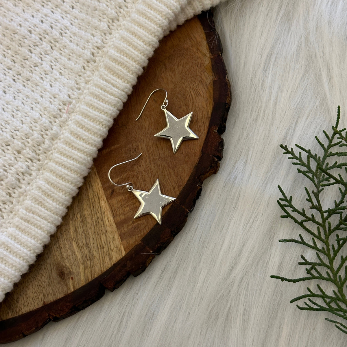 Silver Star Earrings