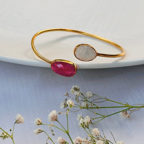 Siva Multi Stone 18K Gold Plated Bangle