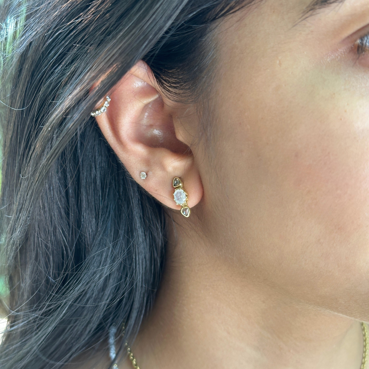 Zea Moonstone 18k Gold Plated Silver 925 Earrings