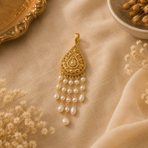Svara 18K Gold Plated Silver 925 Pearl Pendant