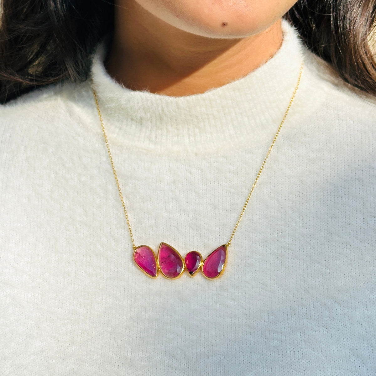 Alia Tourmaline Gold Plated Silver 925 Necklace