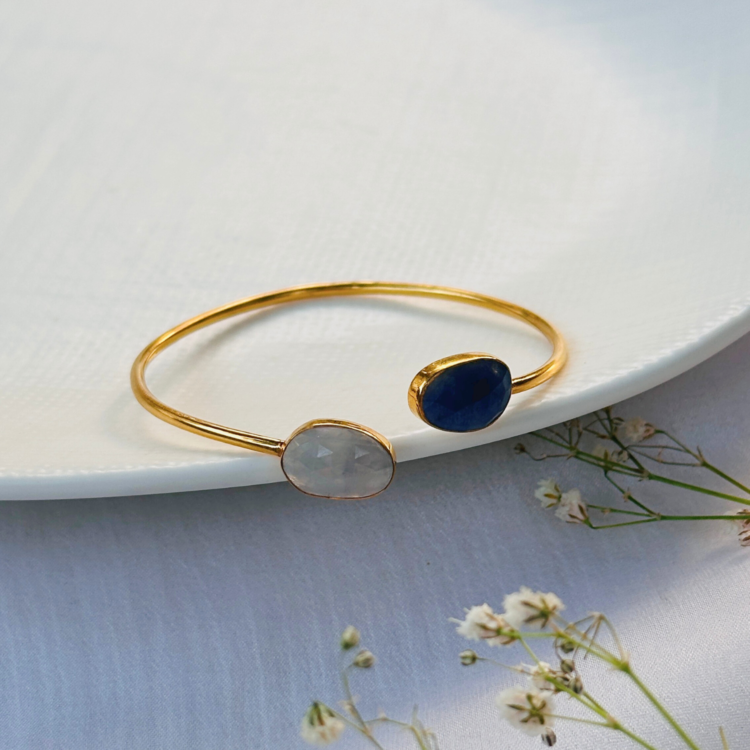 Siva Multi Stone 18K Gold Plated Bangle