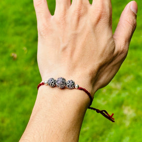 Three Beads Silver 925 Rakhi