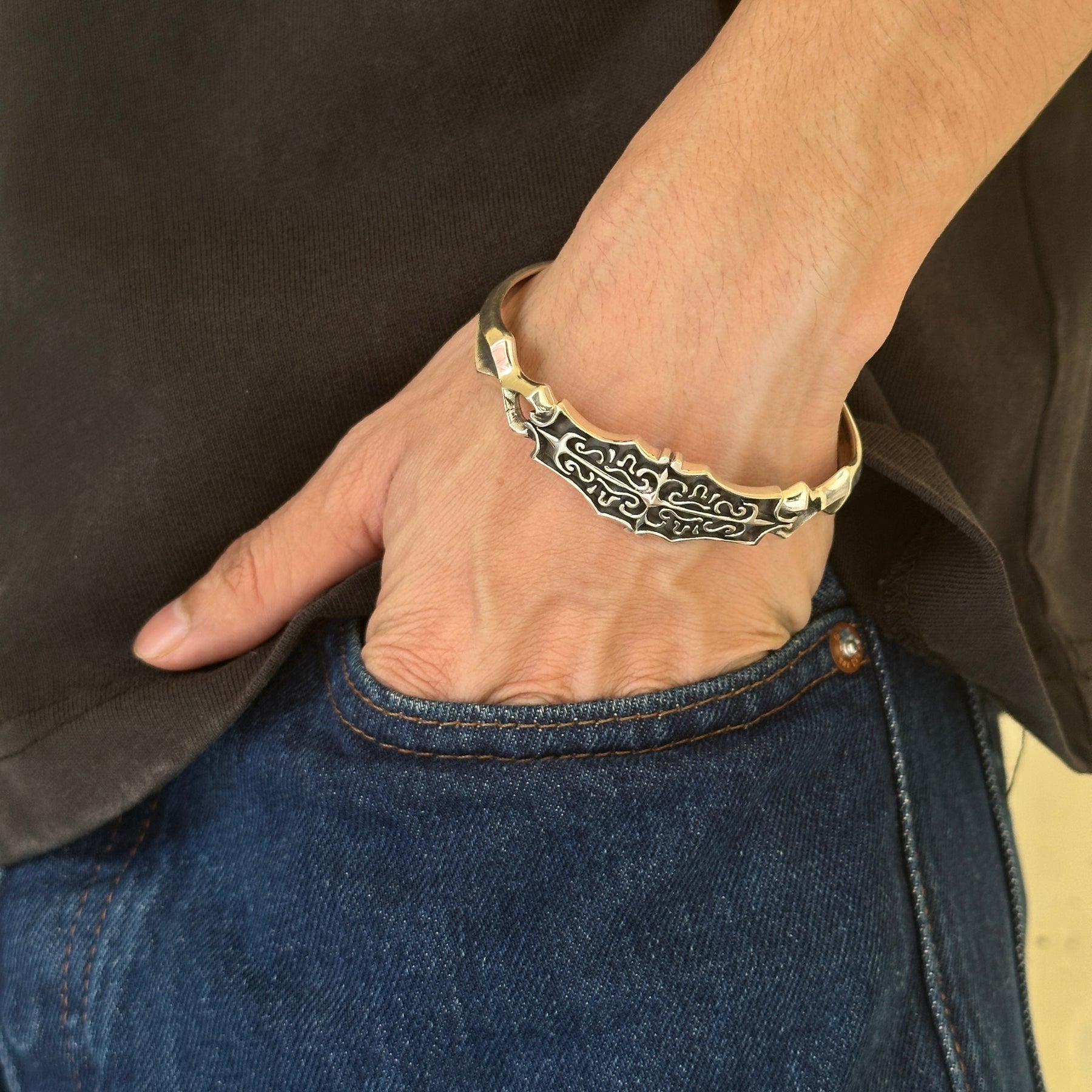 Bruce Silver 925 Men's Cuff Bracelet