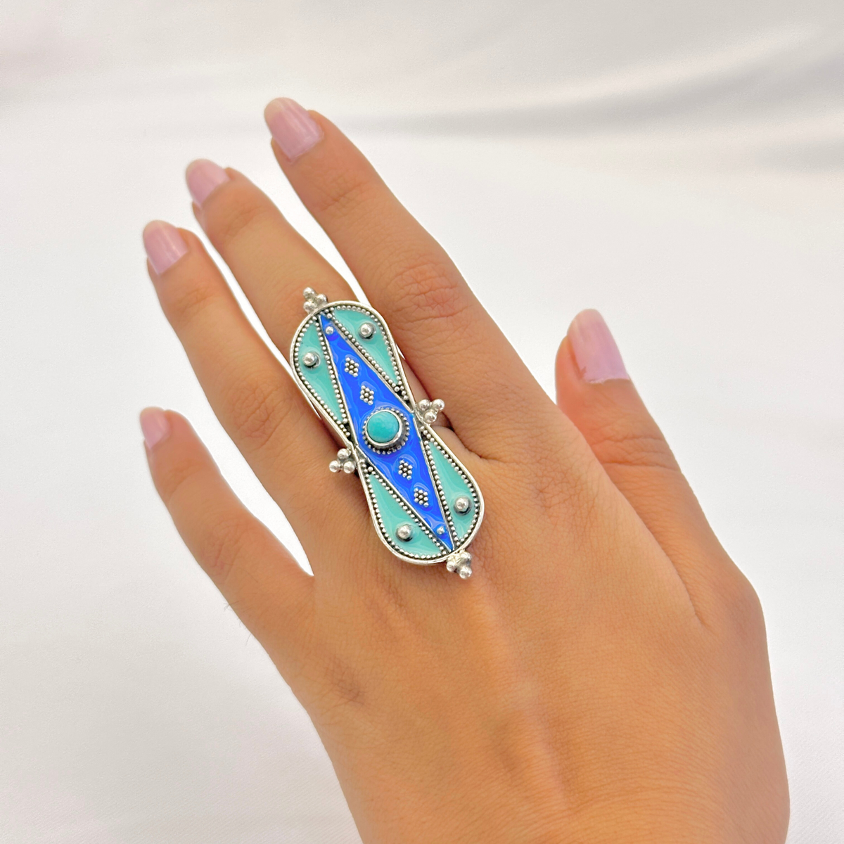 Mishka Enamel Silver 925 Ring