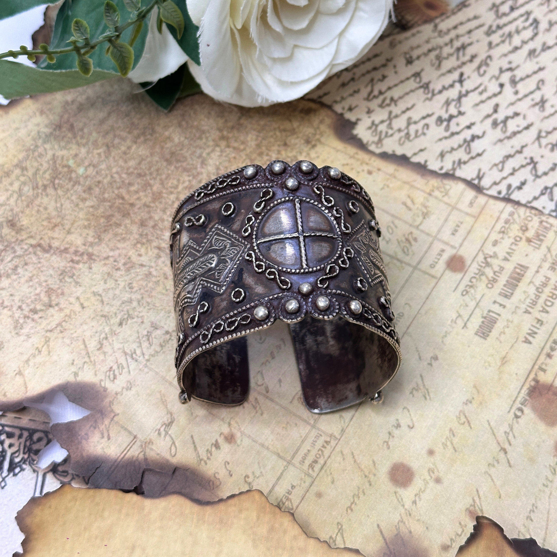 Veda Traditional Silver 925 Cuff Bangle
