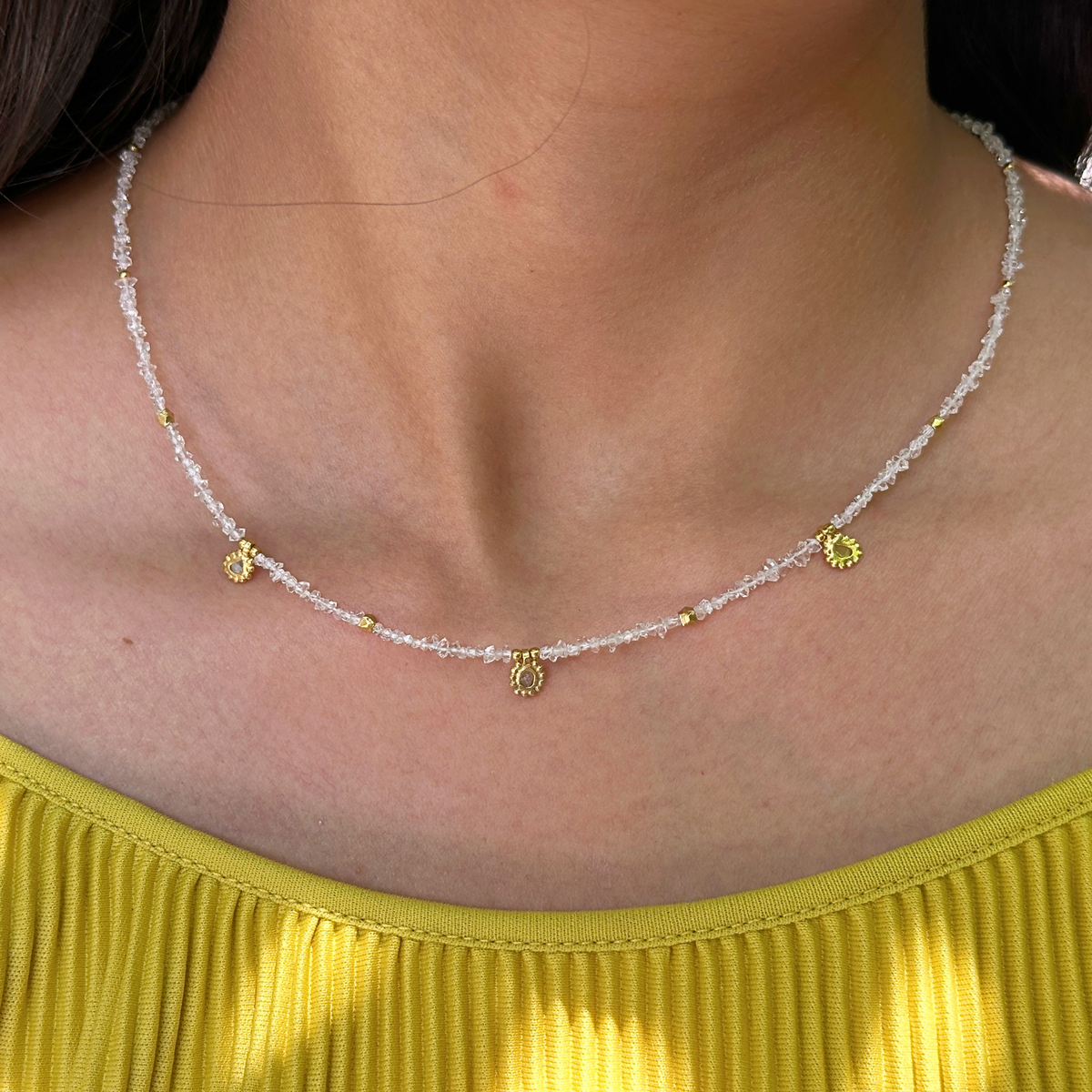 Suro Crystal Quartz 18k Gold Plated Silver 925 Necklace