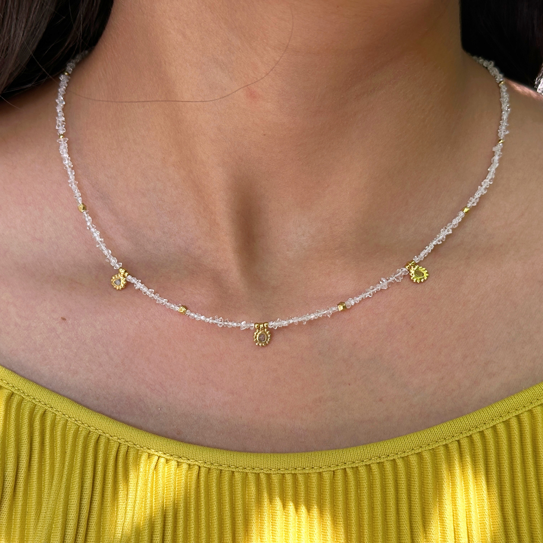 Suro Crystal Quartz 18k Gold Plated Silver 925 Necklace