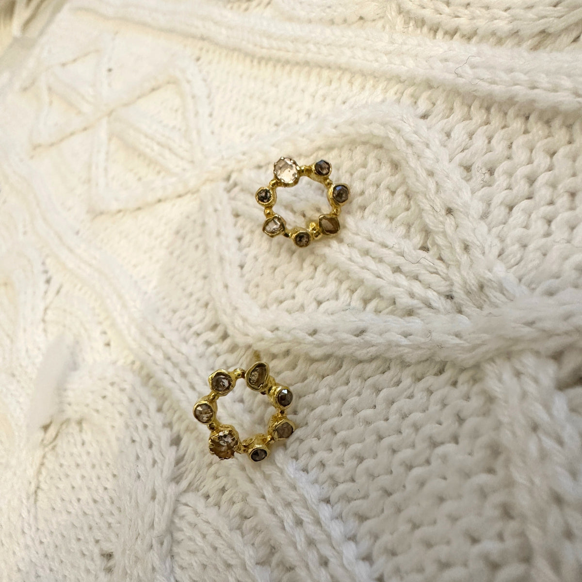 Circular Diamond Polki Studs