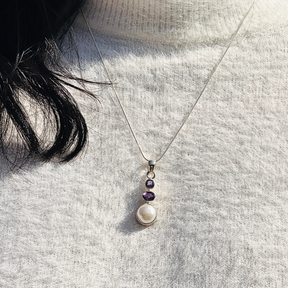 Clio Amethyst & Pearl Silver 925 Pendant